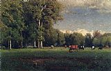 George Inness Famous Paintings - Landscape with Cattle